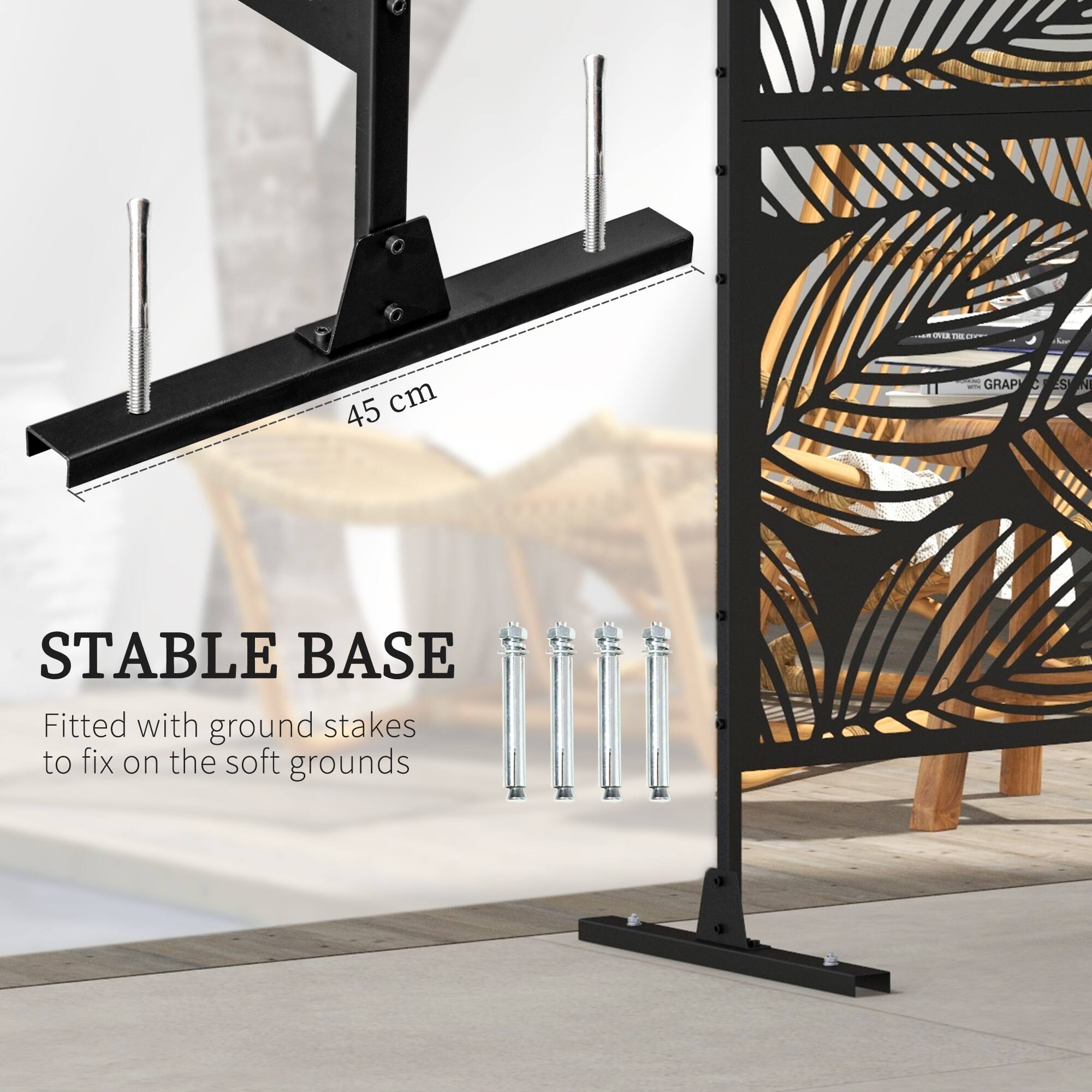 insa - 45 cm - GRAPES N STABLE BASE  
Fitted with ground stakes to fix on the soft grounds