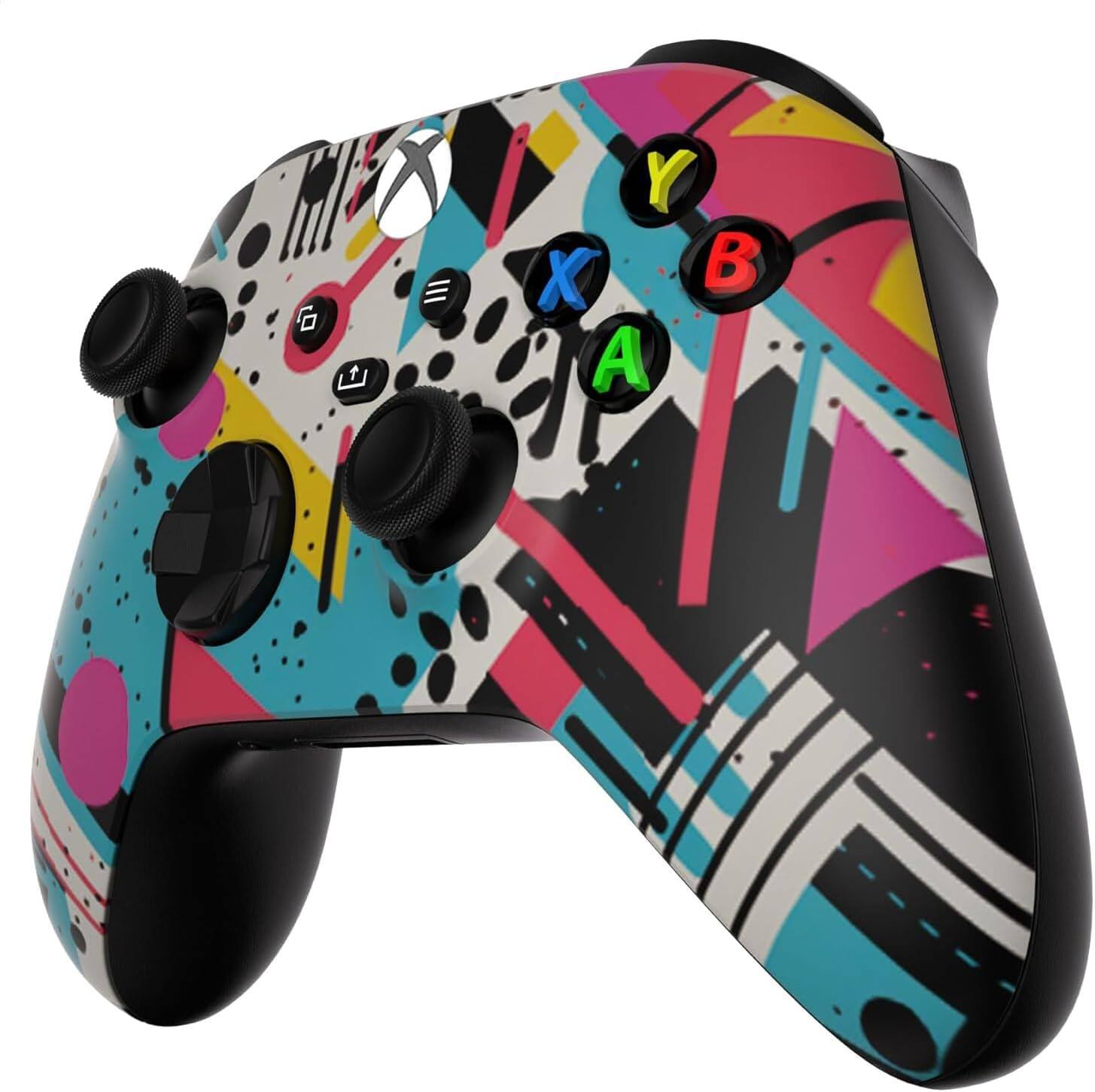 Angle. Custom Controllerzz - Custom Wireless Controller for Xbox Series X|S, Xbox One, & PC - Retro Abstract.