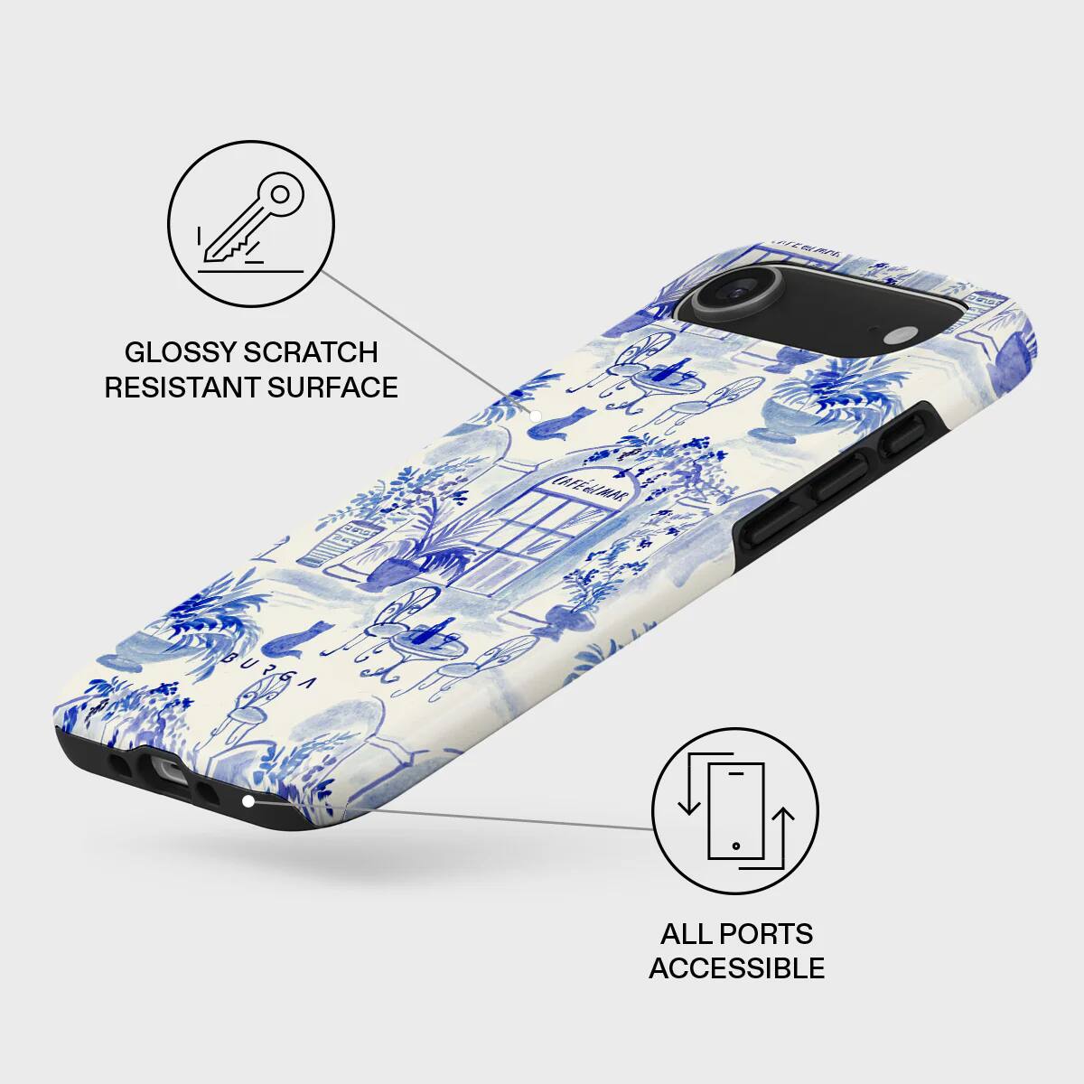 GLOSSY SCRATCH RESISTANT SURFACE  
ALL PORTS ACCESSIBLE