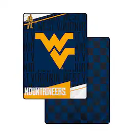 Pegasus - West Virginia Mountaineers 60" x 80" Diagonal Ghost Checkered Two-Sided Blanket - Multicolor