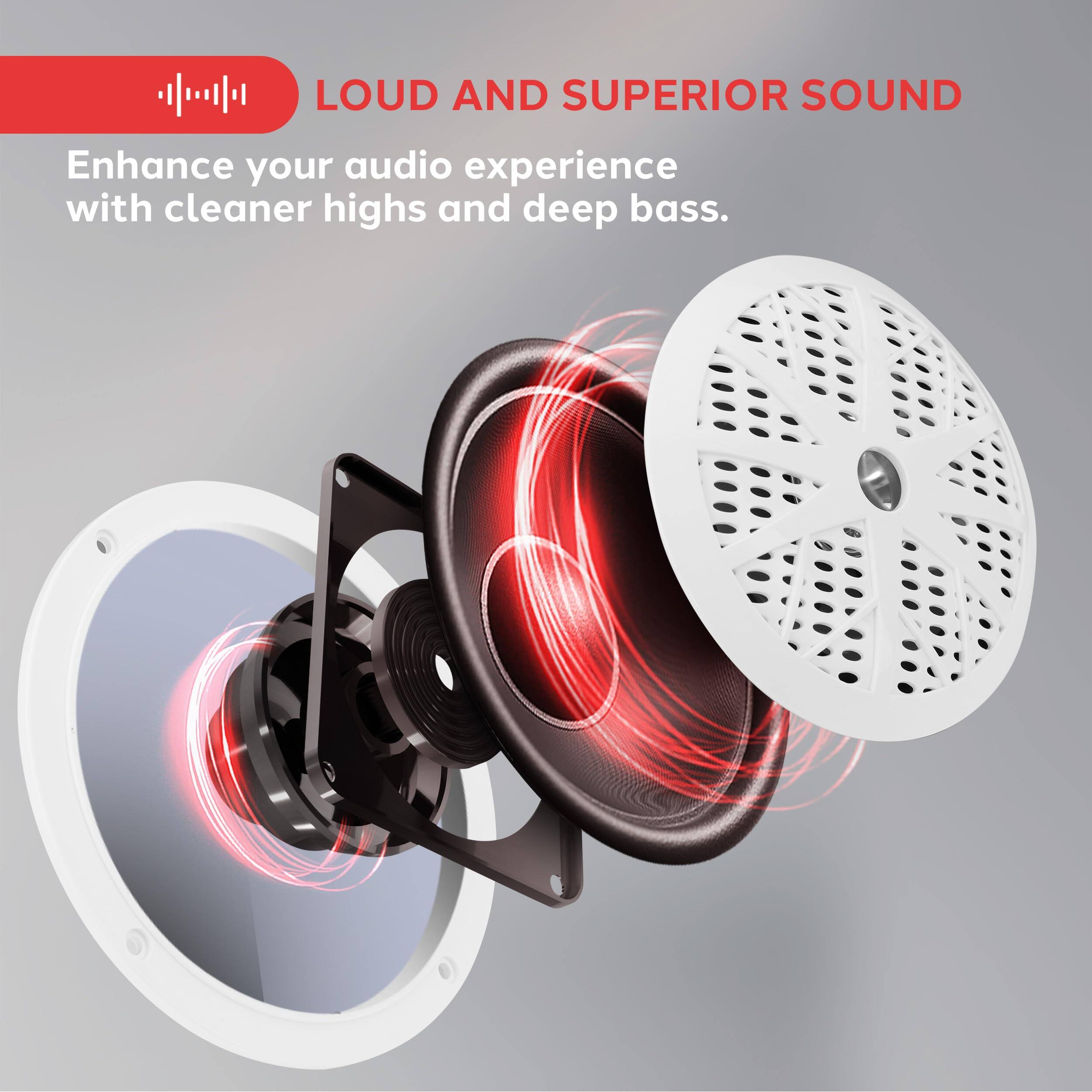 LOUD AND SUPERIOR SOUND

Enhance your audio experience with cleaner highs and deep bass.