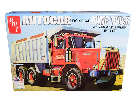 a m t
AUTOCAR DC-9964B DUMP TRUCK
WITH MONTONE "ULTRA STRENGTH" HEATED BODY
TRUCKING Clarke Br ARDMORE, PA
Autocar CC0877C
Rivit DELUXE
SPECIAL FEATURES
LEPRNDES Decal Sheet with ColorTul DyCons
-OR-
TAA 130
Rigly Detailed Parts
Vintage Packaging