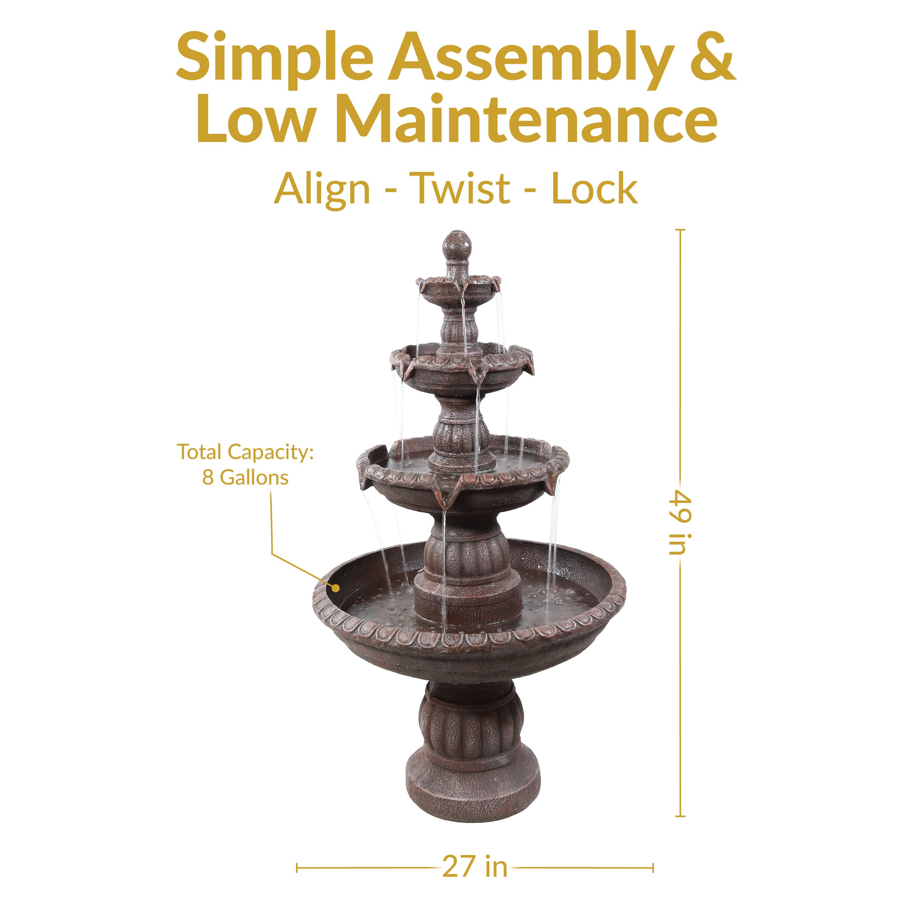 Simple Assembly & Low Maintenance  
Align - Twist - Lock  

Total Capacity: 8 Gallons  

49 in  
27 in