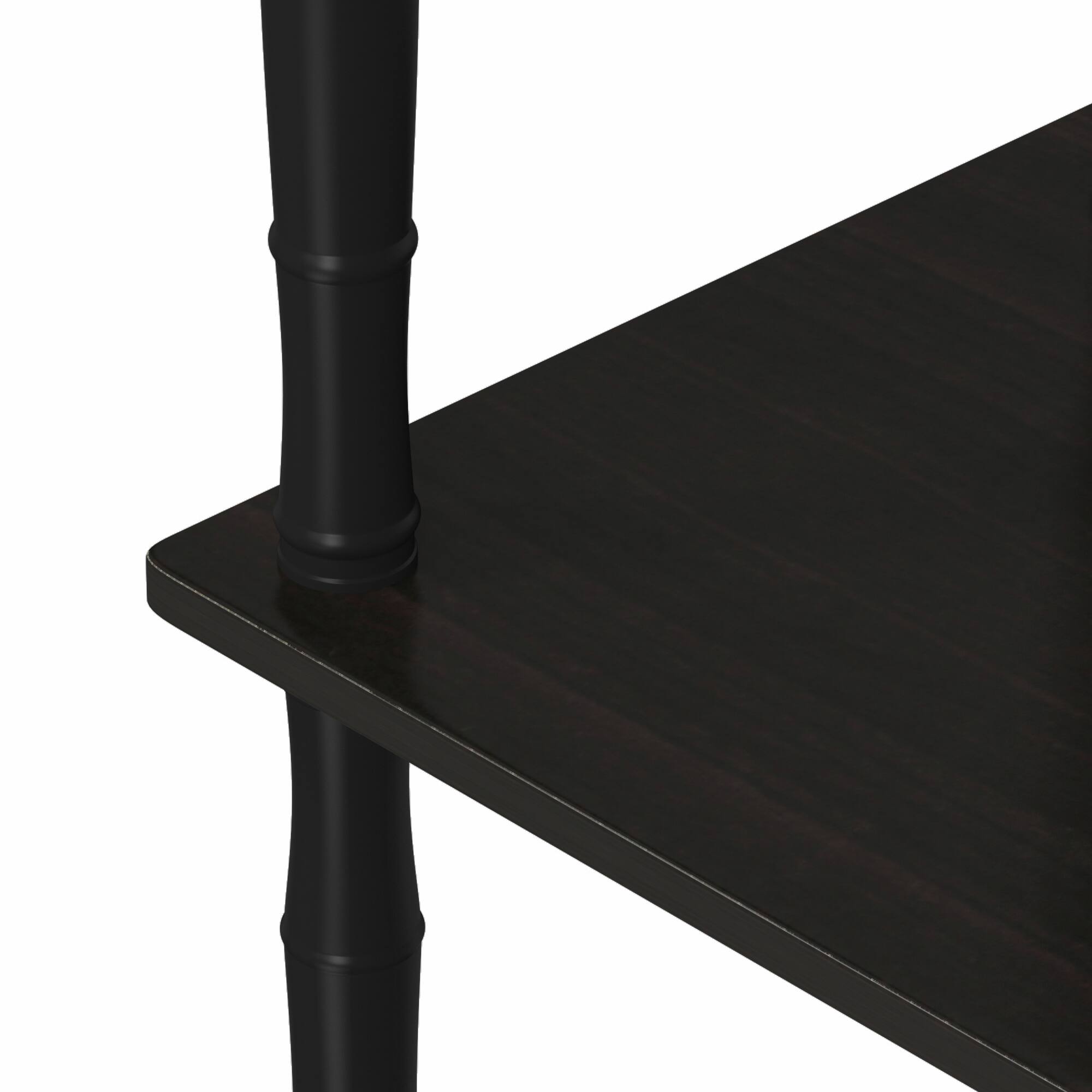 Alt View 5. Furinno - Turn-N-Tube 3-Tier Compact Multipurpose Shelf Display Rack with Classic Tube, Espresso/Black - Espresso/Black.