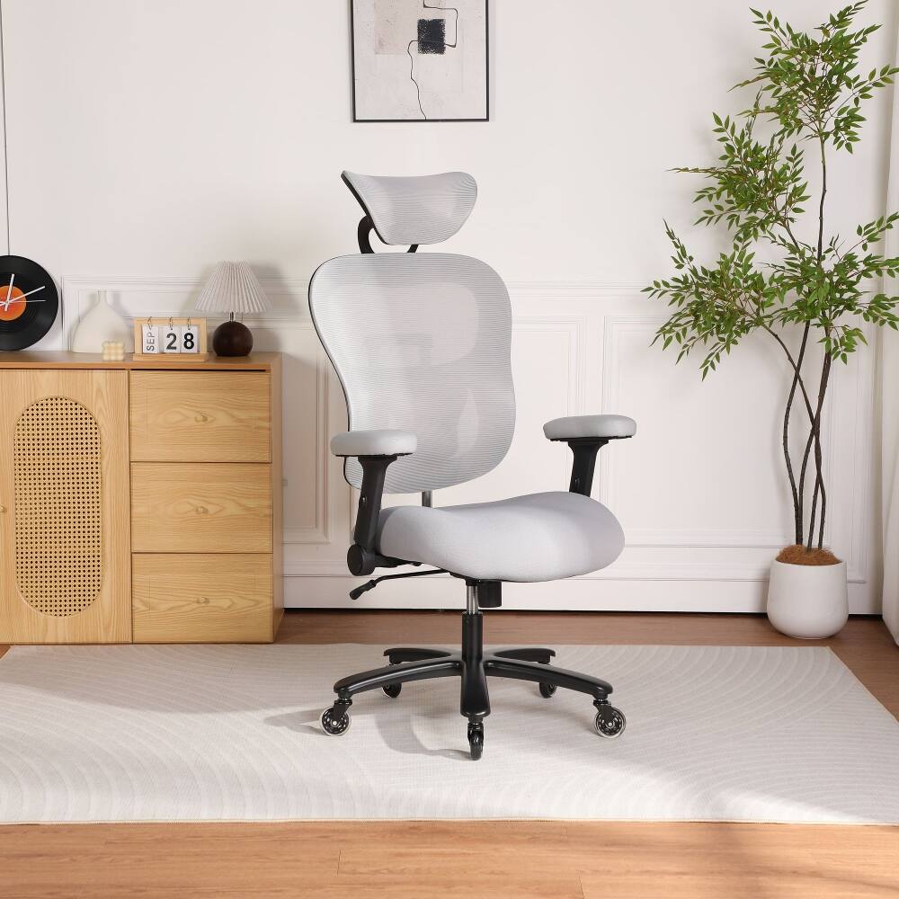 Alt View 1. Loheer - Loheer Big and Tall Office Chair Ergonomic Gaming Chair Grey - Grey.