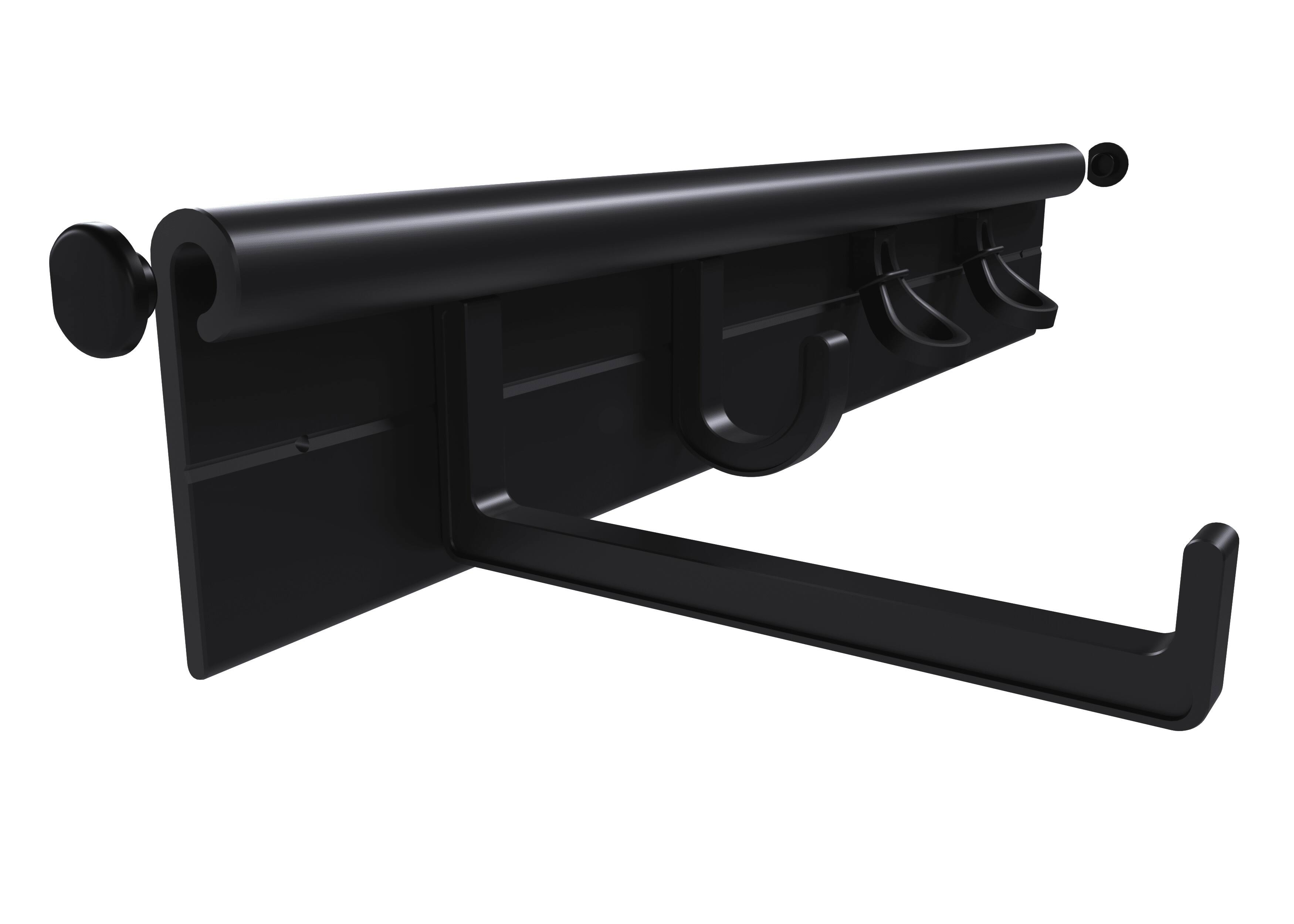 Left. Hang It Simple - Hang It Simple Small Plastic Hooks, Add-on Accessory for Kits 3pk BL - Black.