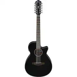 Ibanez - AEG5012 AEG Series Single-Cutaway 12-String Acoustic Electric Guitar, Black