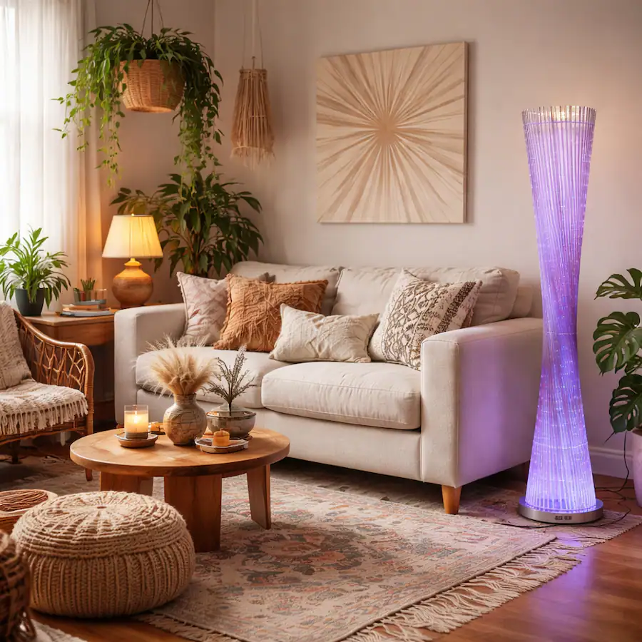 FC Design 55"H Red & Gold Twisted Rod Vase with LED Floor Lamp - Best Buy