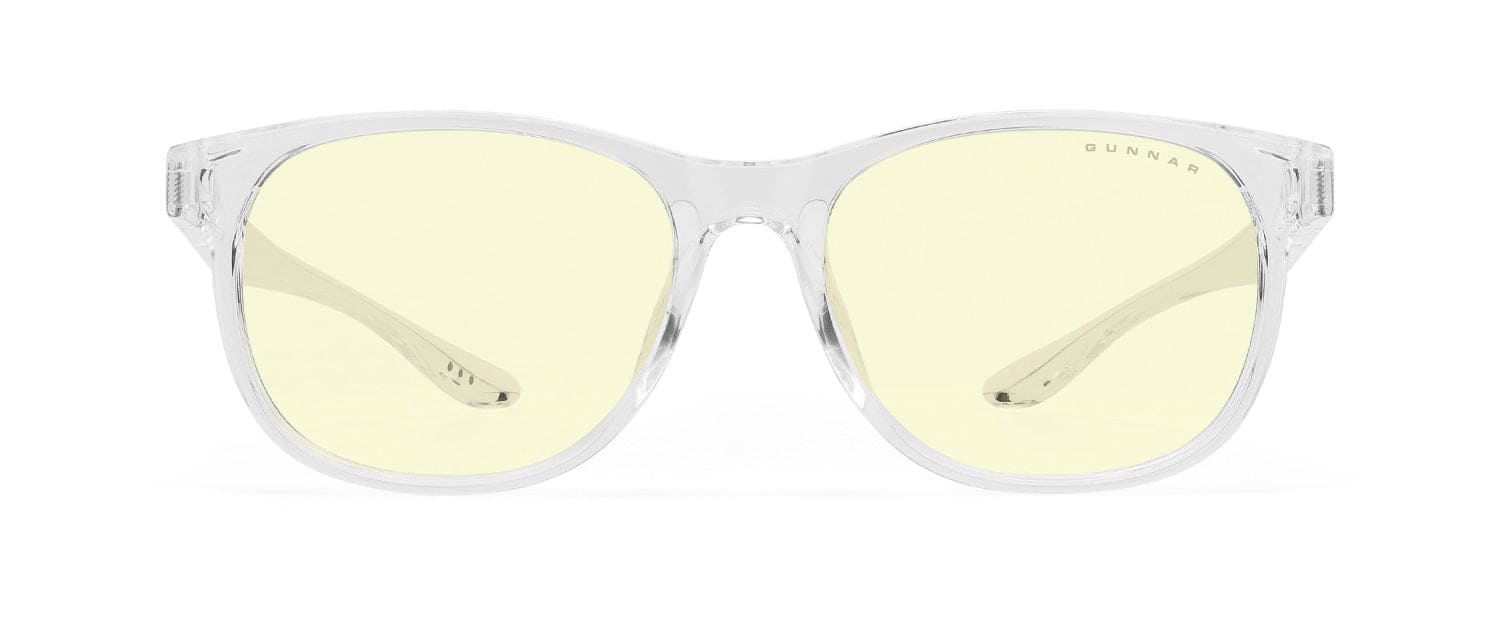 GUNNAR - Computer Glasses - Rush, Amber Lens - Blue Light Blocking, Relieve Dry Eye, Anti Glare - Crystal