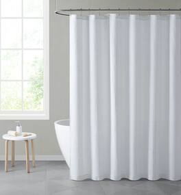 Hotel Collection Premium Waffle Weave Fabric Shower Curtain by Kate Aurora - White