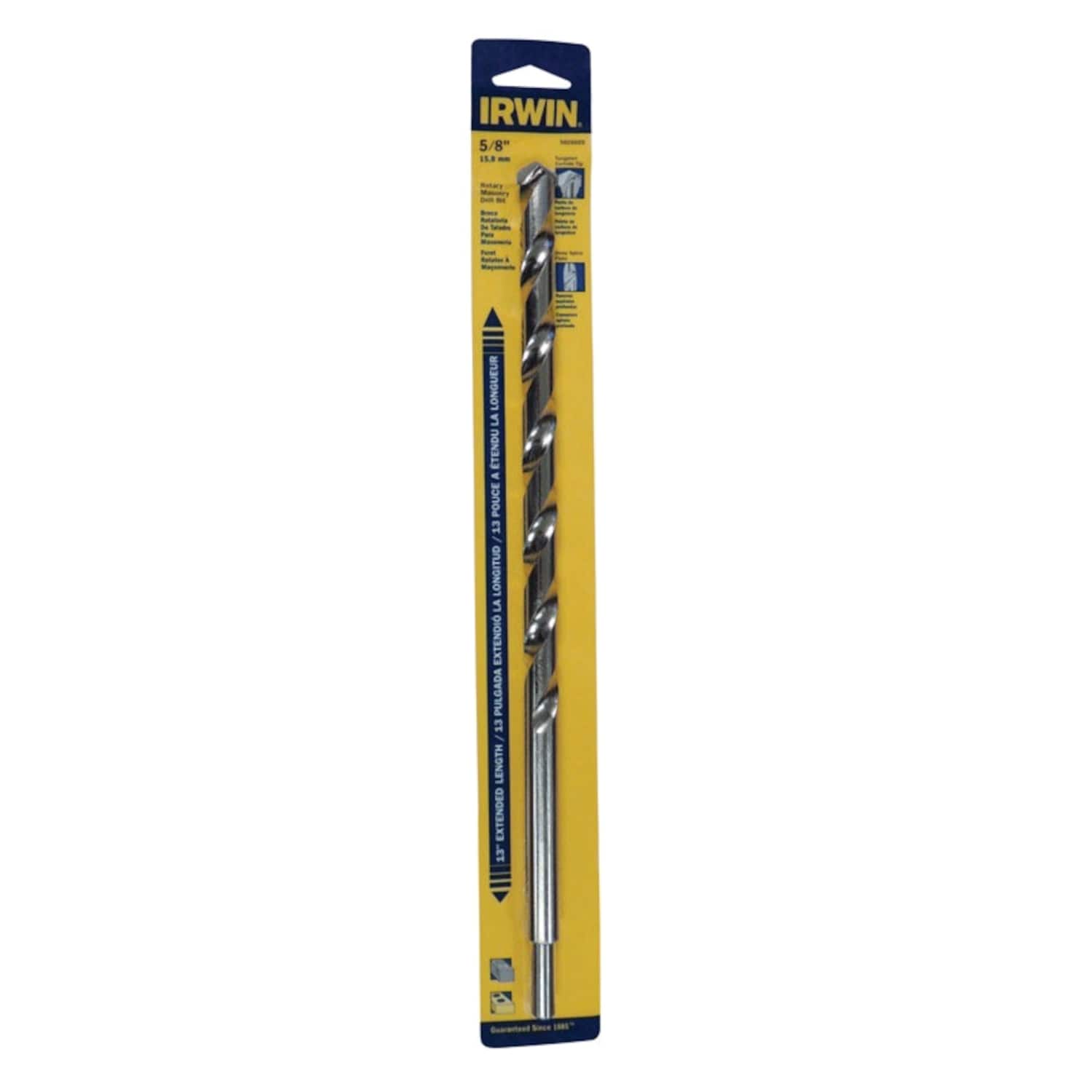 Irwin - 5/8  X 13  L Tungsten Carbide Tipped Rotary Drill Bit Straight Shank 1 pk price history on PriceWatchPro