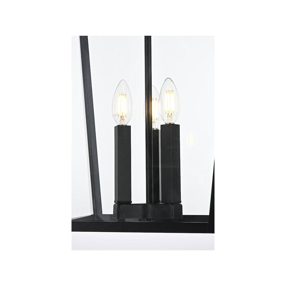 Alt View 1. Elegant Lighting - Oxford 7 inch Outdoor Pendant in Black - Black.