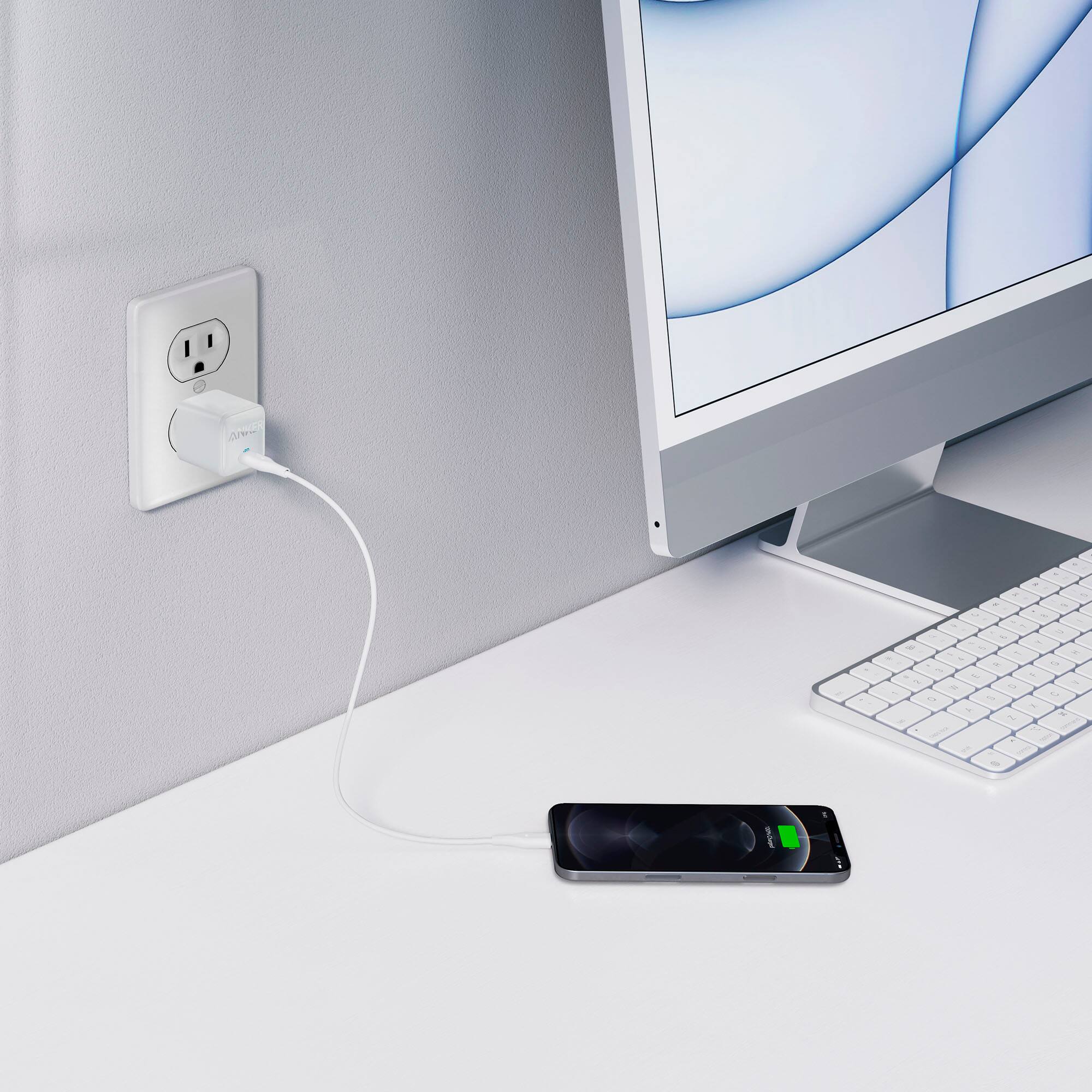 Zoom in on Alt View 11. Anker - 20W Wall Charger - White.