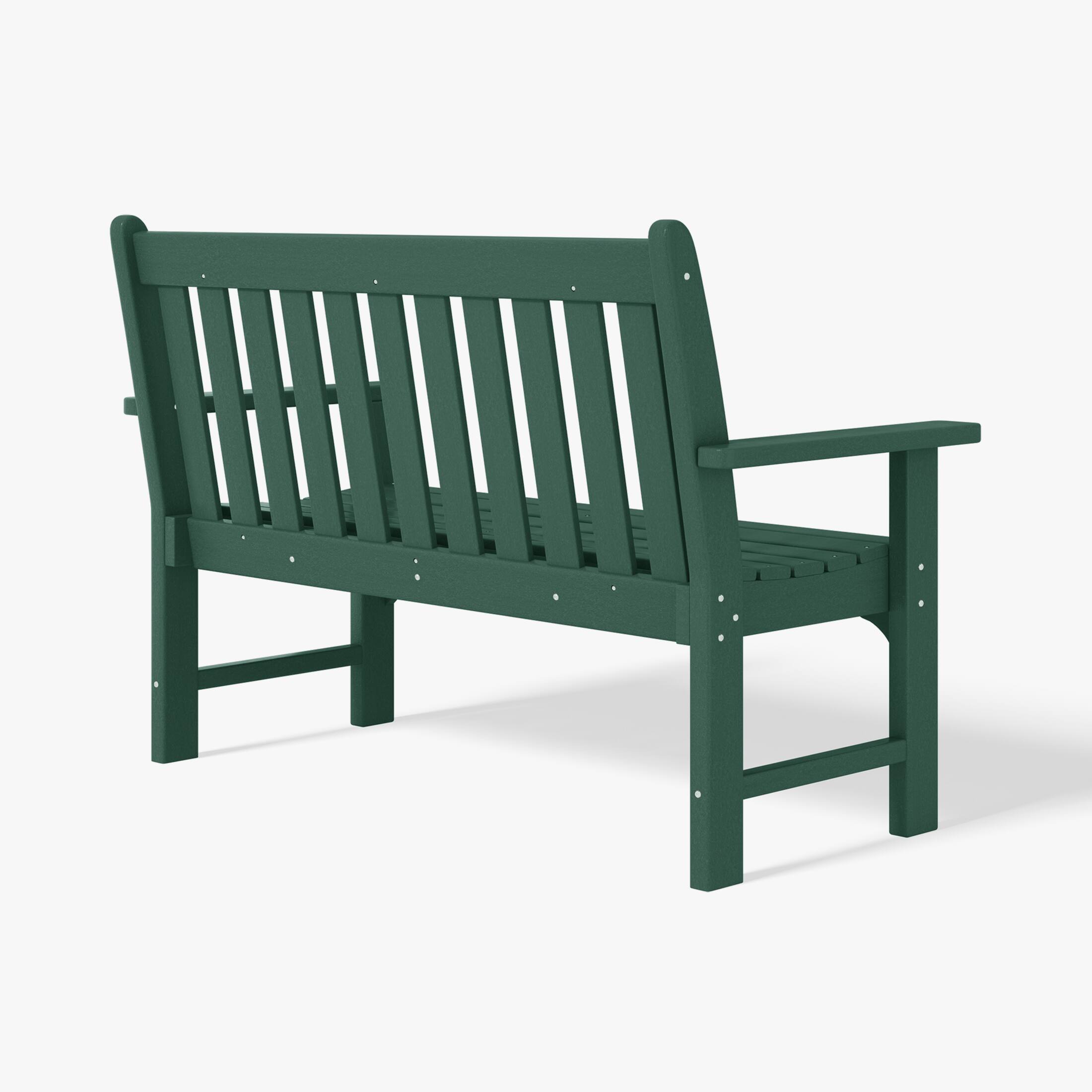 Alt View 1. WestinTrends - WestinTrends Malibu Outdoor 2-Person All-Weather HDPE Front Porch Garden Bench - Dark Green.
