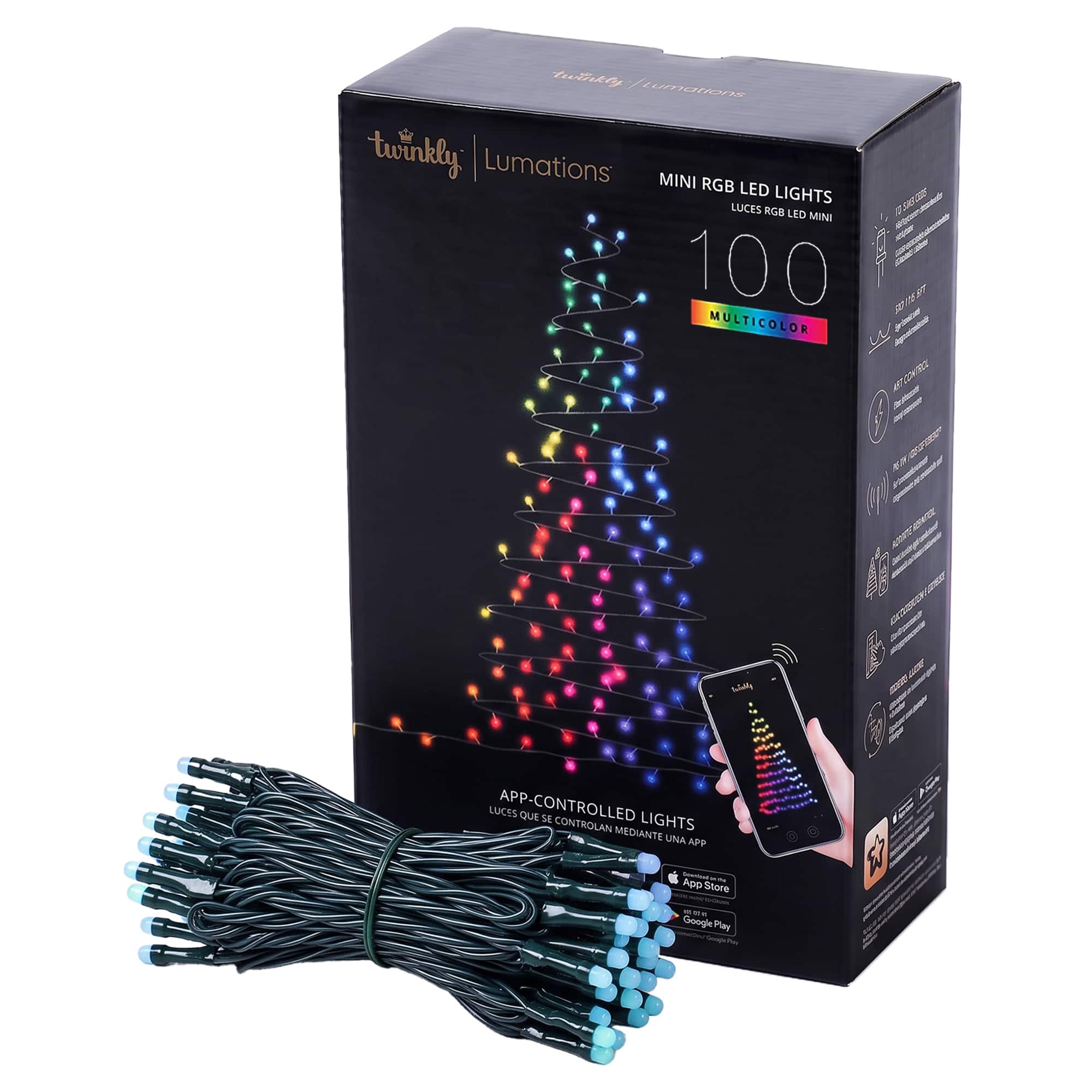 Home Heritage - Lumations 33 Ft RGB LED Indoor/Outdoor String Lights, 100 Count - Multi