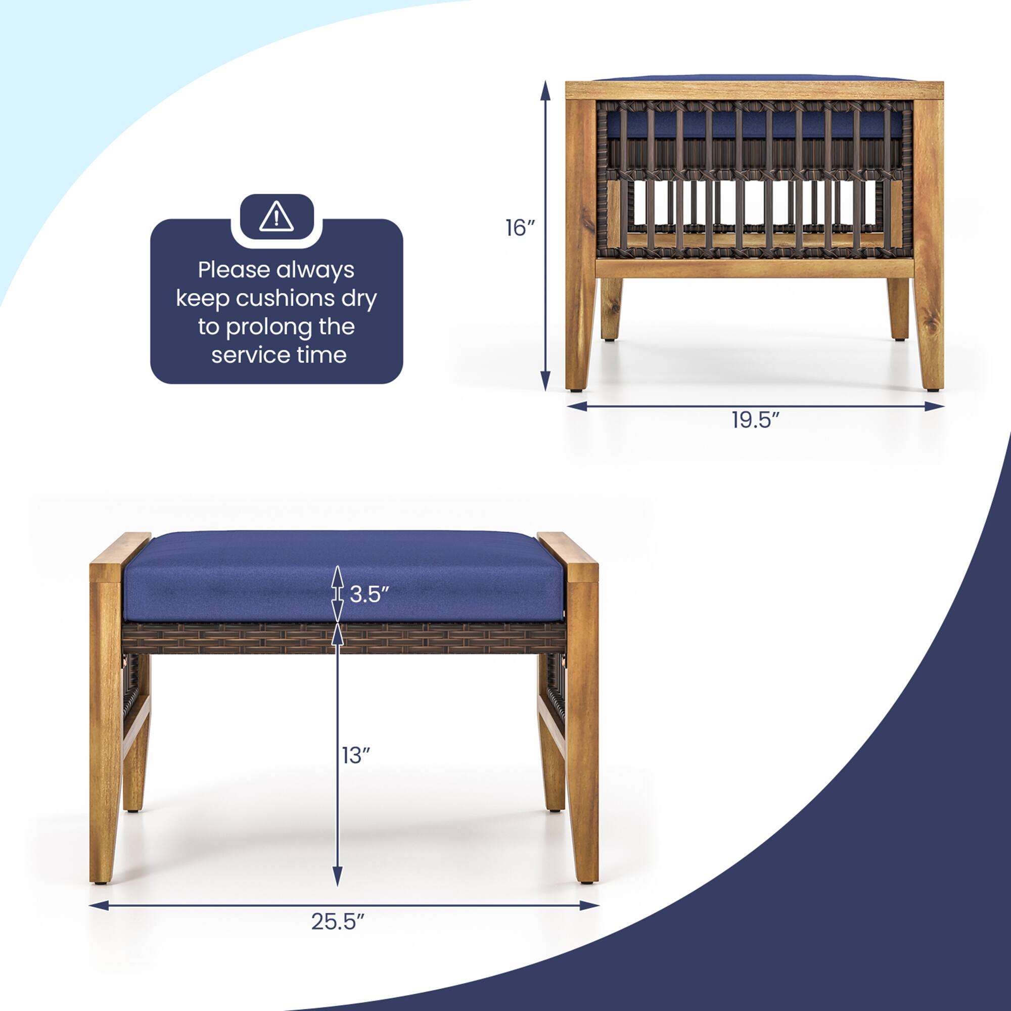 Please always keep cushions dry to prolong the service time

16"  
19.5"  
3.5"  
13"  
25.5"