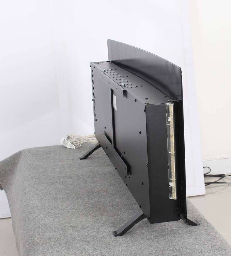 Back. PexFix - 48 Inch Curved Front Wall-Mounted Electric Fireplace, Multi-Color Flame & Ember Bed, Remote Control for Living Room.