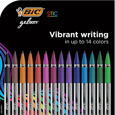 BIC STIC  
gelocity  
Vibrant writing in up to 14 colors
