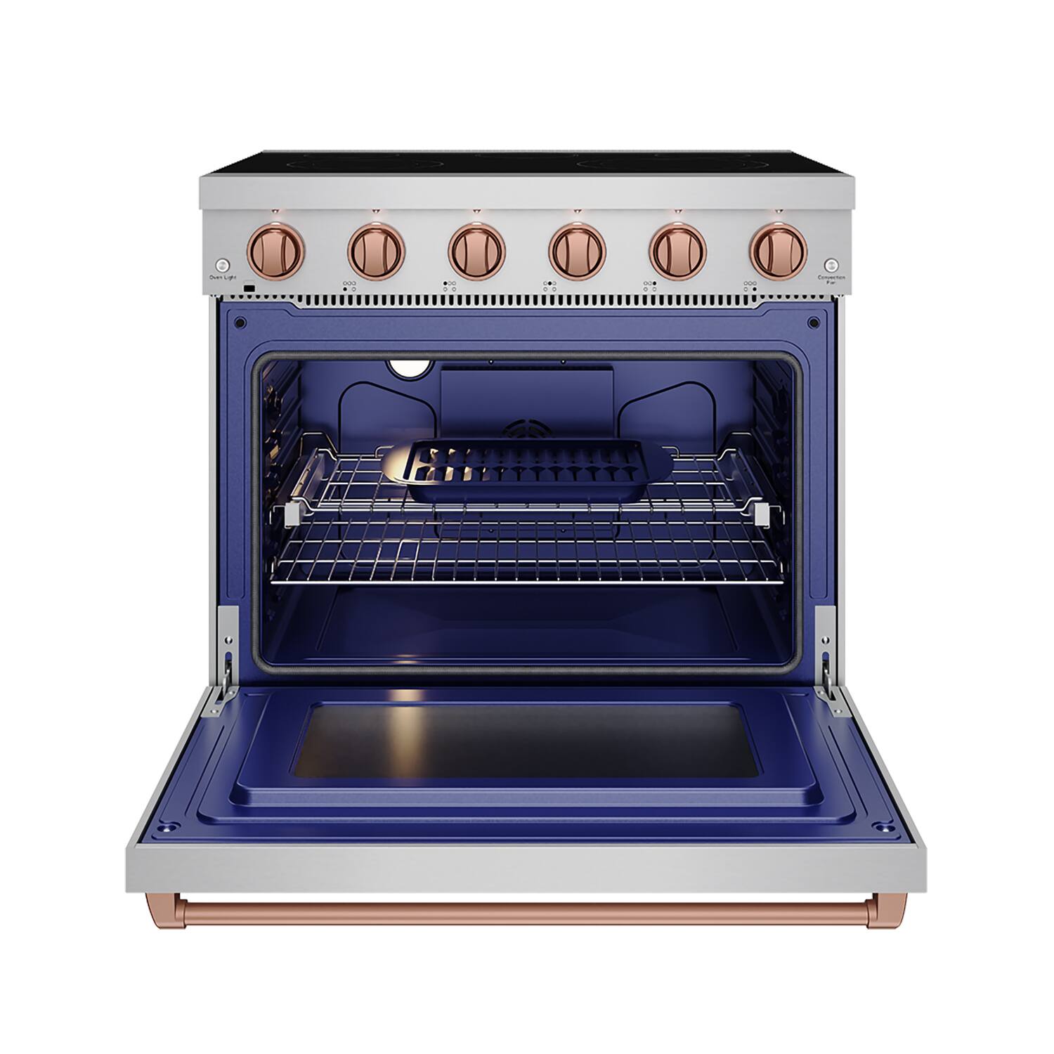 Alt View 1. Thor Kitchen - Gordon Ramsay Series by Thor Kitchen 6.0 Cu. Ft Freestanding Electric Range with Rose Gold Hardware - Stainless Steel.