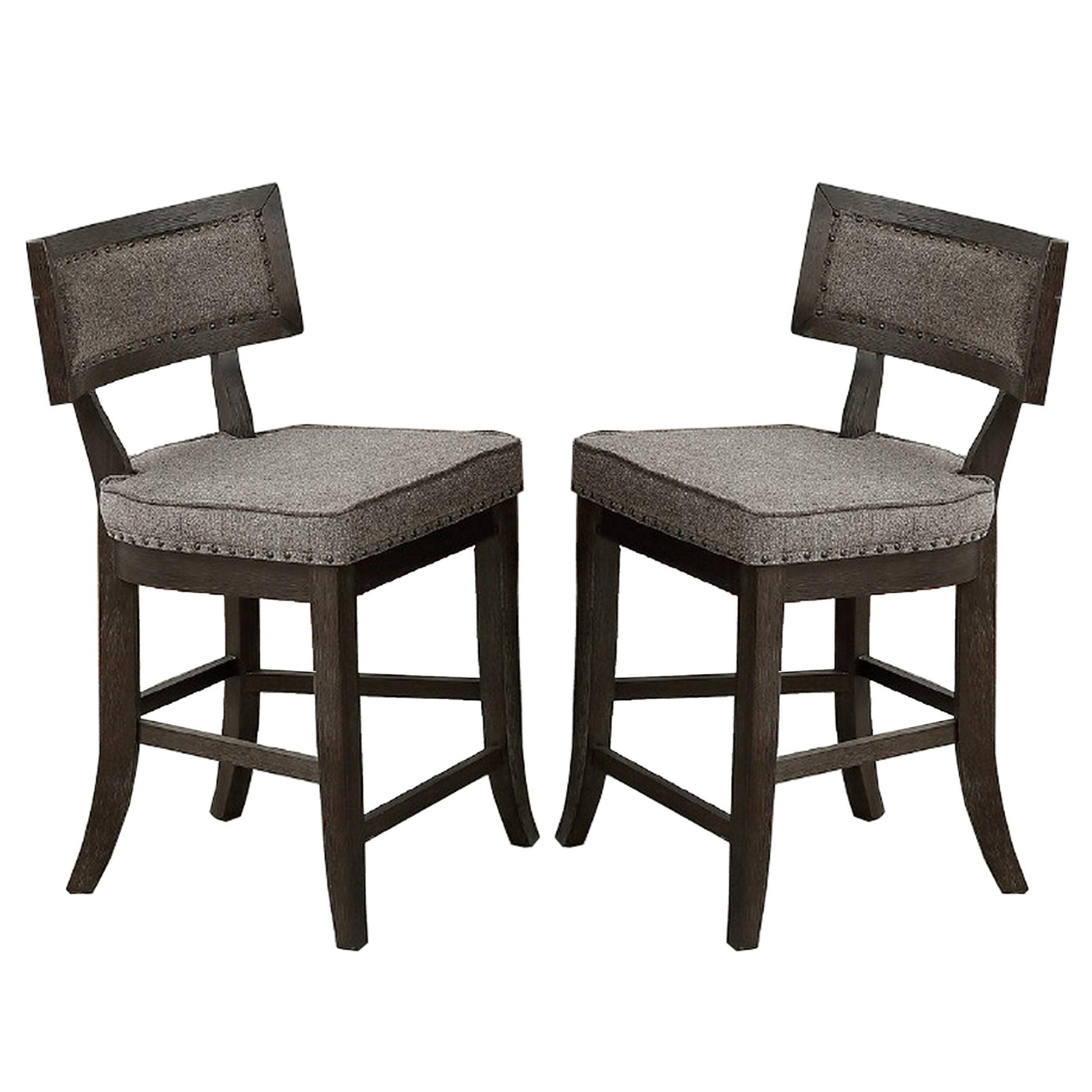 Manhattan Lane - Curved Top Wooden High Chair with Flared Legs, Set of 2 - Gray