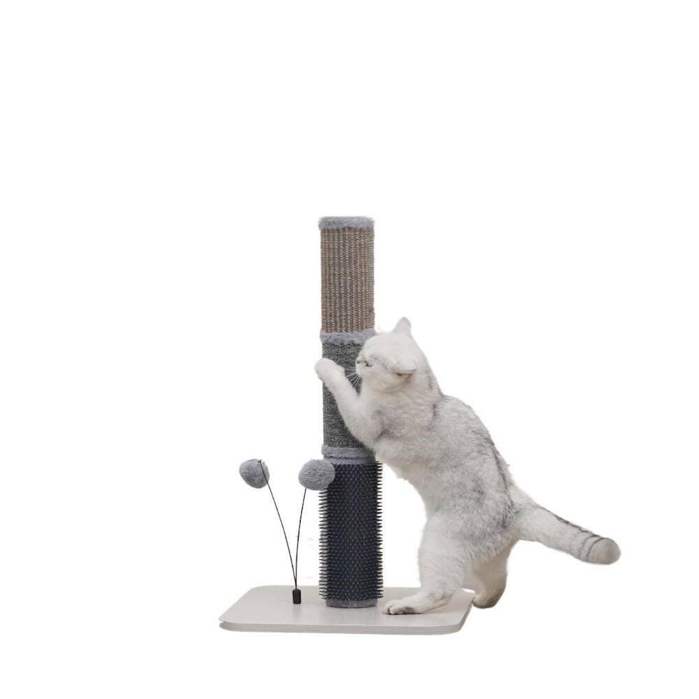 Angle. PetPals - Urbane Grey Multi-Activity Scratching Post - Gray.