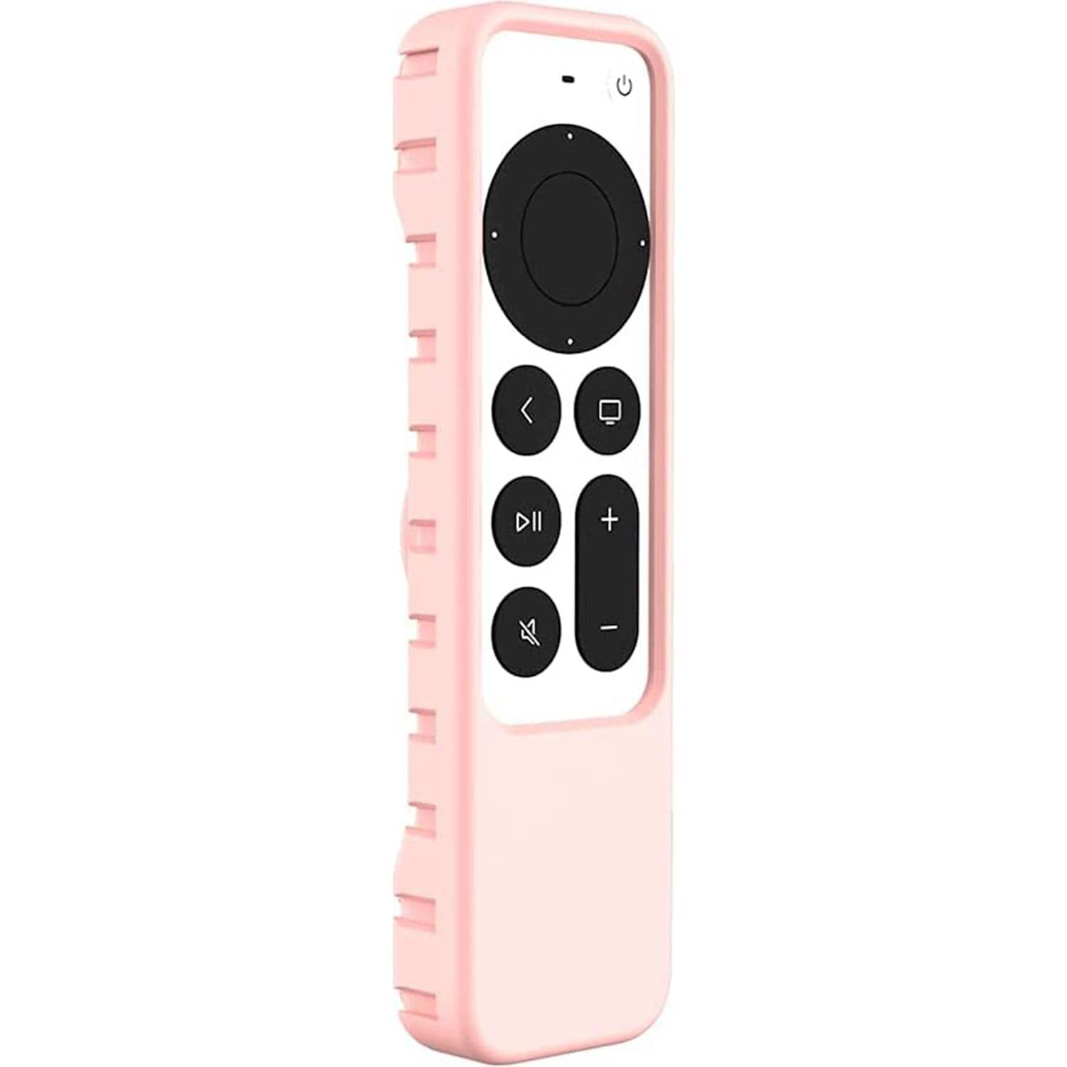 Angle. SaharaCase - Apple TV 4K Remote Silicone Case for Apple AirTag - Pink.
