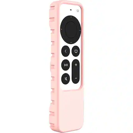 Angle. SaharaCase - Apple TV 4K Remote Silicone Case for Apple AirTag - Pink.
