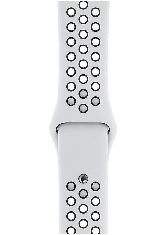 Alt View 1. Apple - Nike Sport Band for Apple Watch™ 44mm - Pure Platinum/Black - Black.