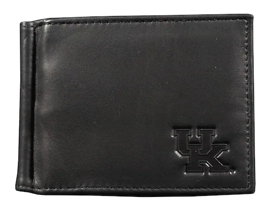 Front. Rico Industries - Kentucky Wildcats RFID Blocking Shield Black Leather Moneyclip Wallet - Multi.