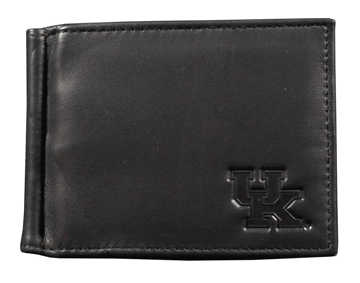 Front. Rico Industries - Kentucky Wildcats RFID Blocking Shield Black Leather Moneyclip Wallet - Multi.