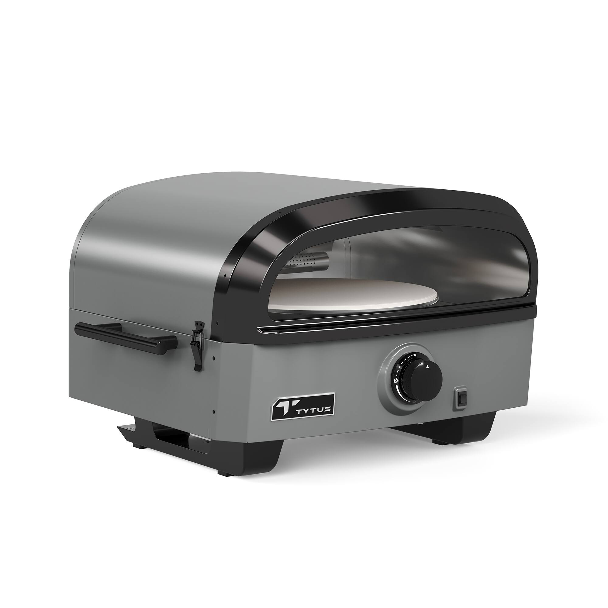 Angle. TYTUS Grills - Emberwood Portable Gas Pizza Oven - gray.