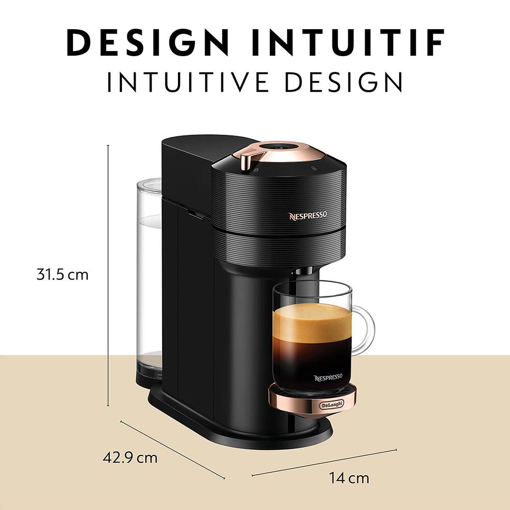 DESIGN INTUITIF  
INTUITIVE DESIGN  

NESPRESSO  

31.5 cm  
42.9 cm  
14 cm