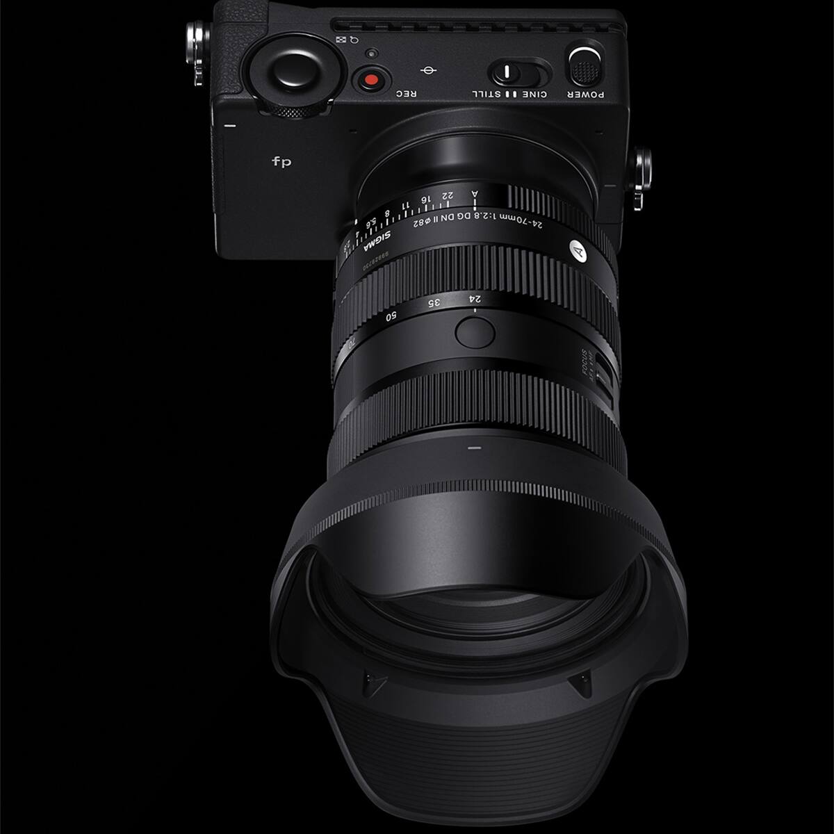 I  
REC  
STILL " CINE POWER  
fp  
22 A 16 ! 11 B I ON DG 1:2.8 95 82 AT -70mm 24- SIGMA  
A  
50  
35  
24  
FOCUS