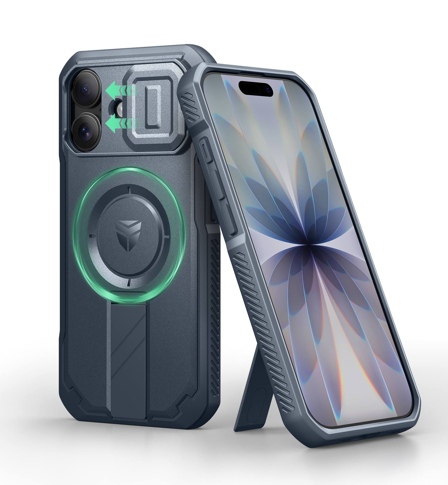 Dexnor - Rugged Shockproof Phone Case for 6.3-inch iPhone 17 with Slide Camera Cover&Metal Kickstand , Compatible with MagSafe - Navy Blue price history on PriceWatchPro