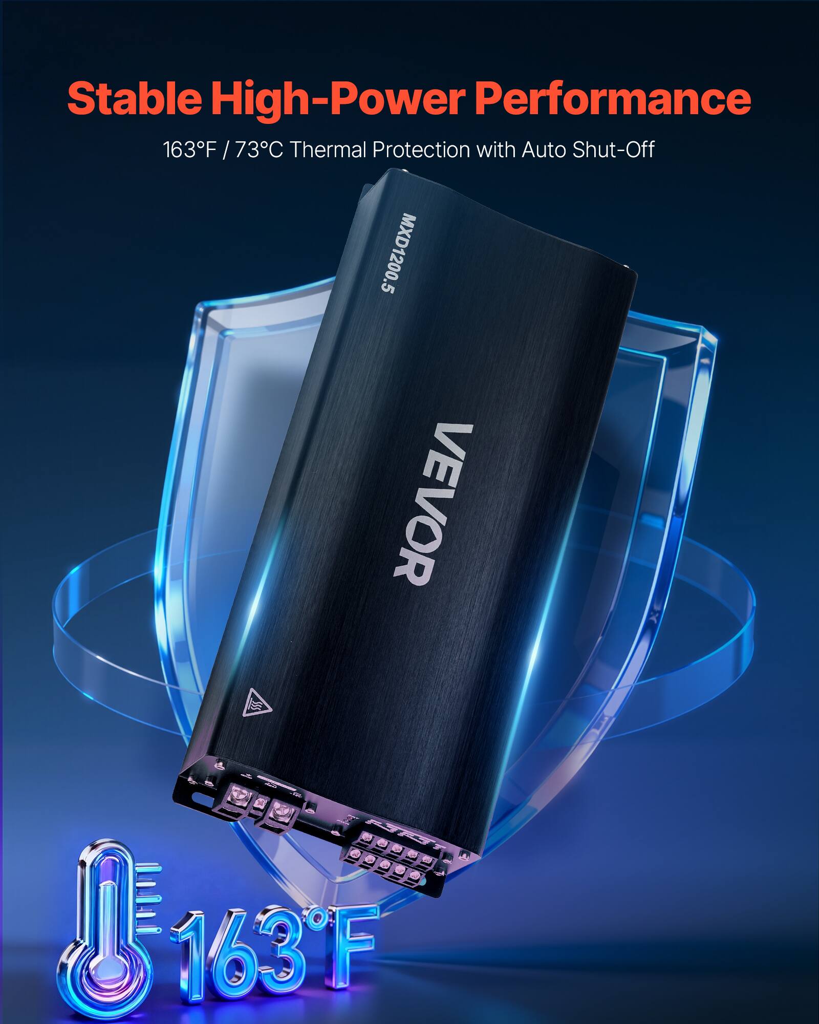 Stable High-Power Performance  
163°F / 73°C Thermal Protection with Auto Shut-Off  
MXD1200.5  
VEVOR