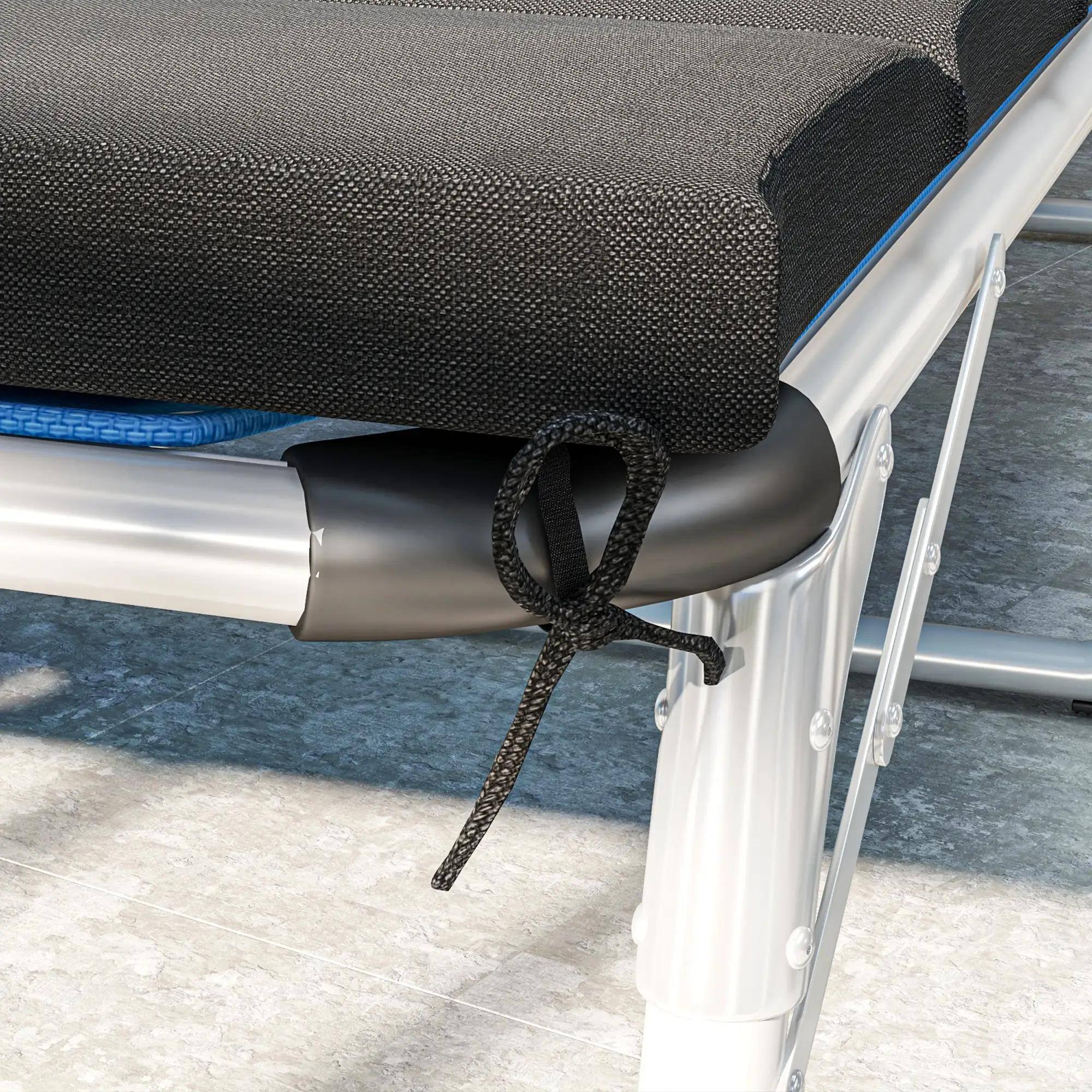 Back. Resenkos - Resenkos Foldable Chaise Lounge Cushion Set 2-Pack, UPF 50+ Sun Protection, Outdoor Lounge Chair Cushions, Black - Black.