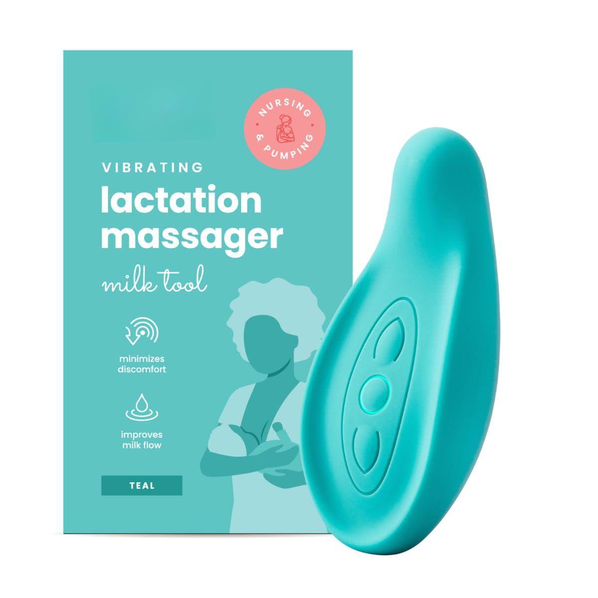 Nursing & Pumping  
Vibrating Lactation Massager  
Milk Tool  
Minimizes discomfort  
Improves milk flow  
Teal