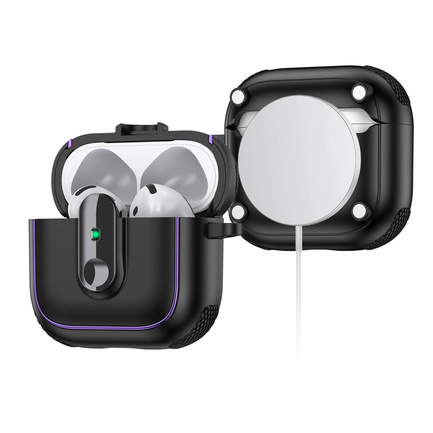 Angle. Stock Preferred - Magnetic Rugged Case for AirPods Pro 2nd Gen Blue - Blue.