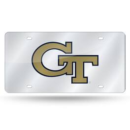 Rico Industries - Georgia Tech Yellow Jackets Mirrored Laser Cut License Plate Laser Tag - Multi
