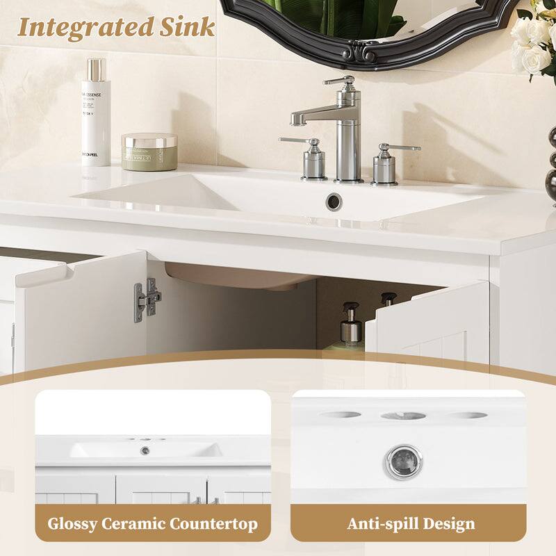 Integrated Sink

Glossy Ceramic Countertop

Anti-spill Design
