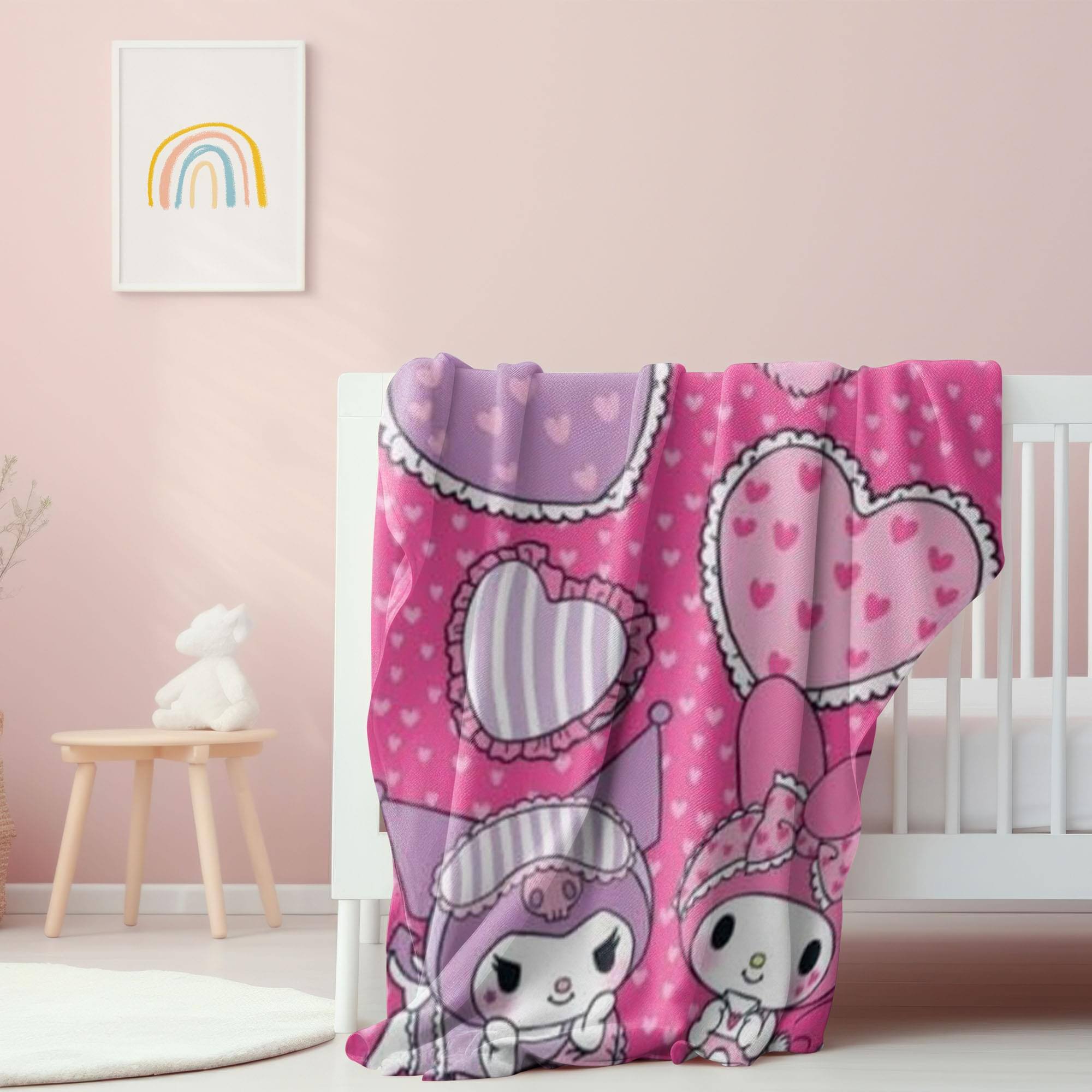 Alt View 2. Hello Kitty - Sanrio My Melody & Kuromi 45 x 60 Inch Fleece Throw Blanket - Multi-Colored.