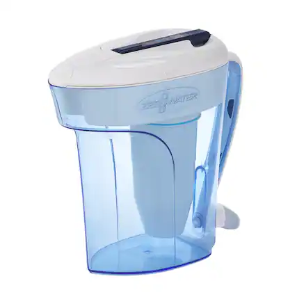 Angle. ZeroWater - ZeroWater 12 Cup Ready-Pour™ 5-stage Water Filtration Pitcher - Blue.