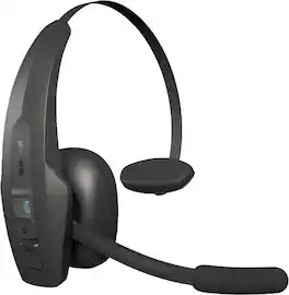 BlueParrott - Pro B350 Wireless Bluetooth Mono Headset with 98% AI Voice Isolation Mics and Lightweight Headband - Black