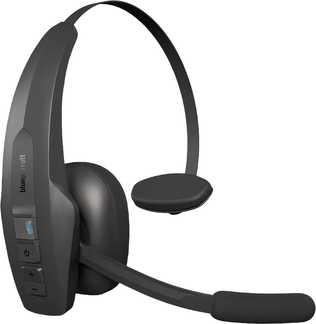 BlueParrott - Pro B350 Wireless Bluetooth Mono Headset with 98% AI Voice Isolation Mics and Lightweight Headband - Black