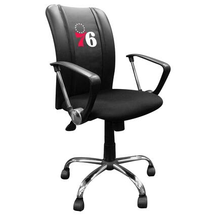 Front. DreamSeat - Philadelphia 76ers Team Curve Office Chair - Black.