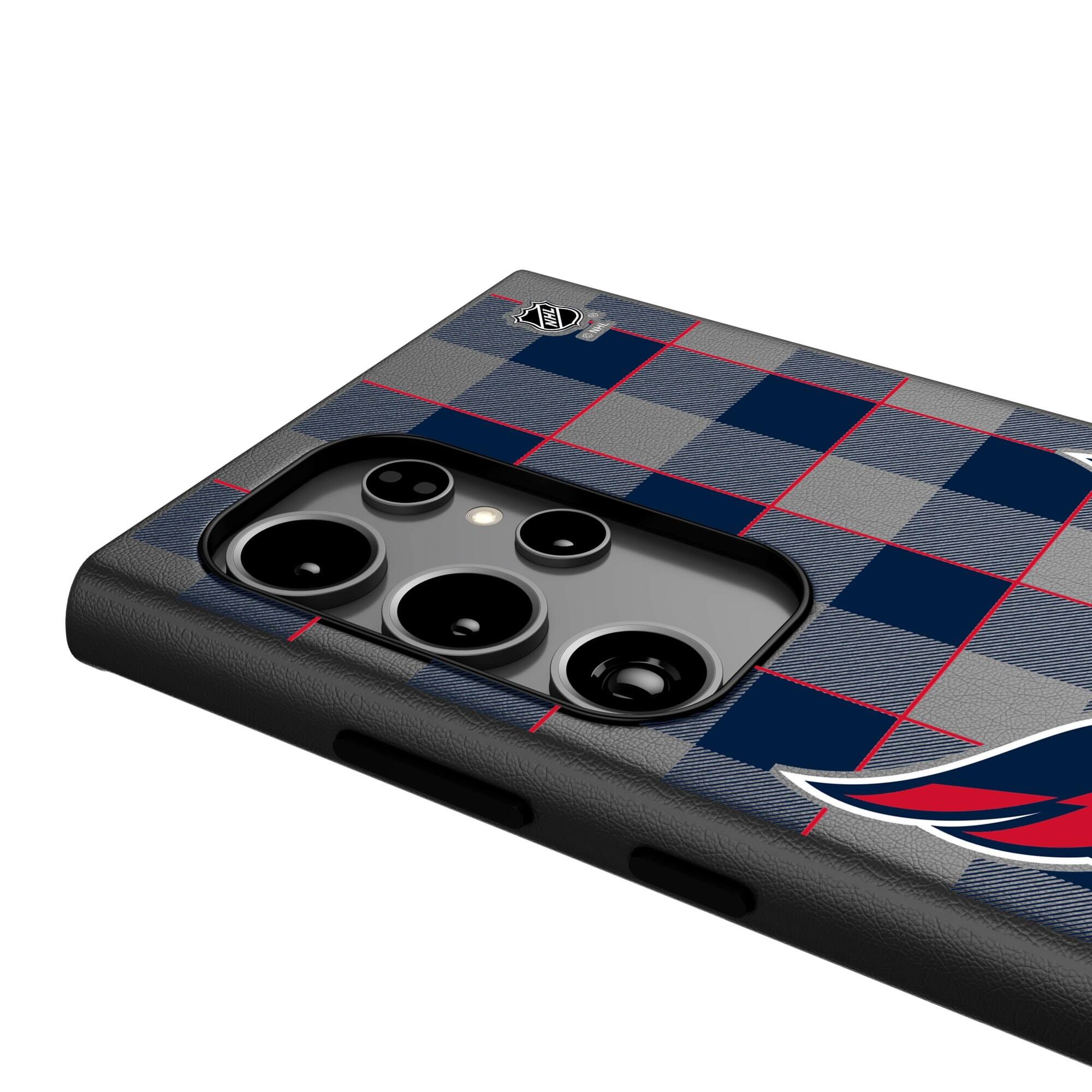 Alt View 3. Keyscaper - Washington Capitals Plaid Galaxy Magnetic Bump Case - S24 Ultra - Black.