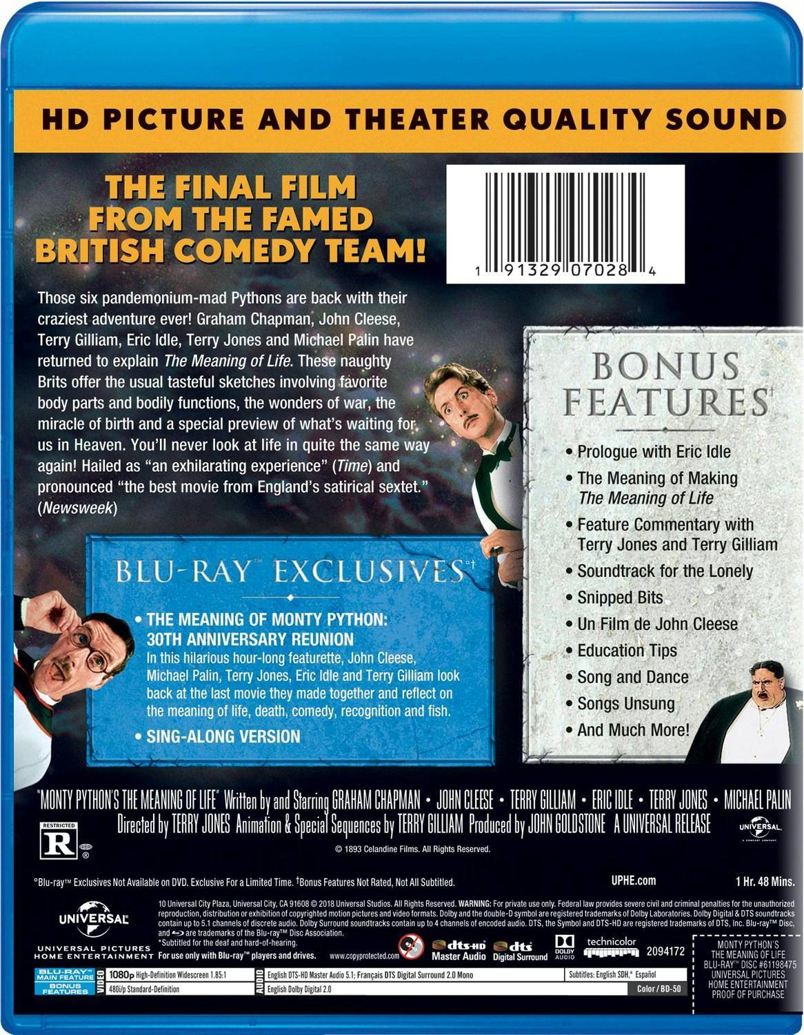 Back. Monty Python's the Meaning of Life (30th Anniversary Edition) [Blu-ray].