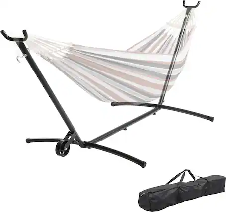 Front. Winado - 9 FT Portable Steel Hammock Stand Only with Built-in Wheel, Carrying Case Bag Heavy-Duty for Outdoor Yard Indoor Garden - Black.