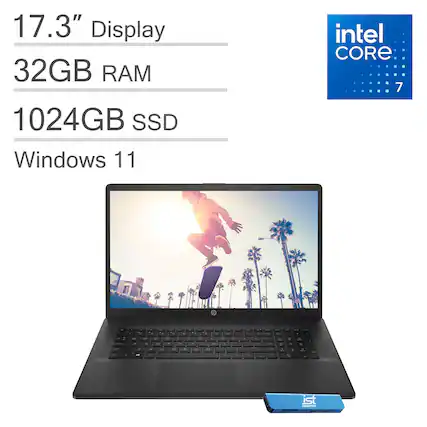 17.3" Display
32GB RAM
1024GB SSD
Windows 11
Intel Core 7
