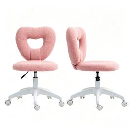 Forest'nSky - Cute Rotating Office Chair,Heart-Shaped Backrest Swivel Chair - Pink